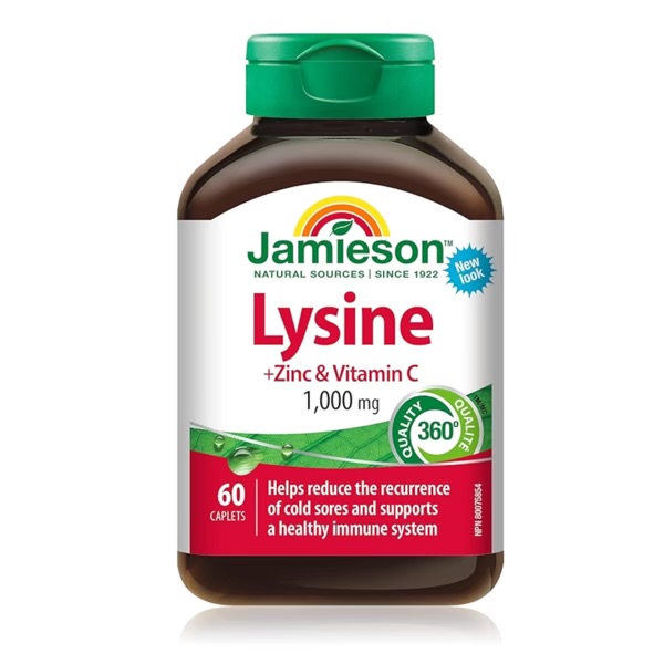 لیزین، زینک و ویتامین سی جمیسون ۶۰ عددی Jamieson Lysine