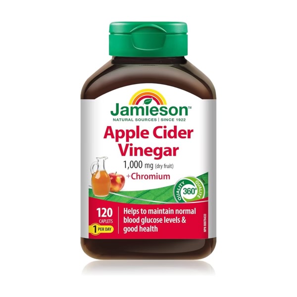 کپسول سرکه سیب جمیسون 120 عدد حاوی کرومیوم Jamieson Apple Cider Vinegar
